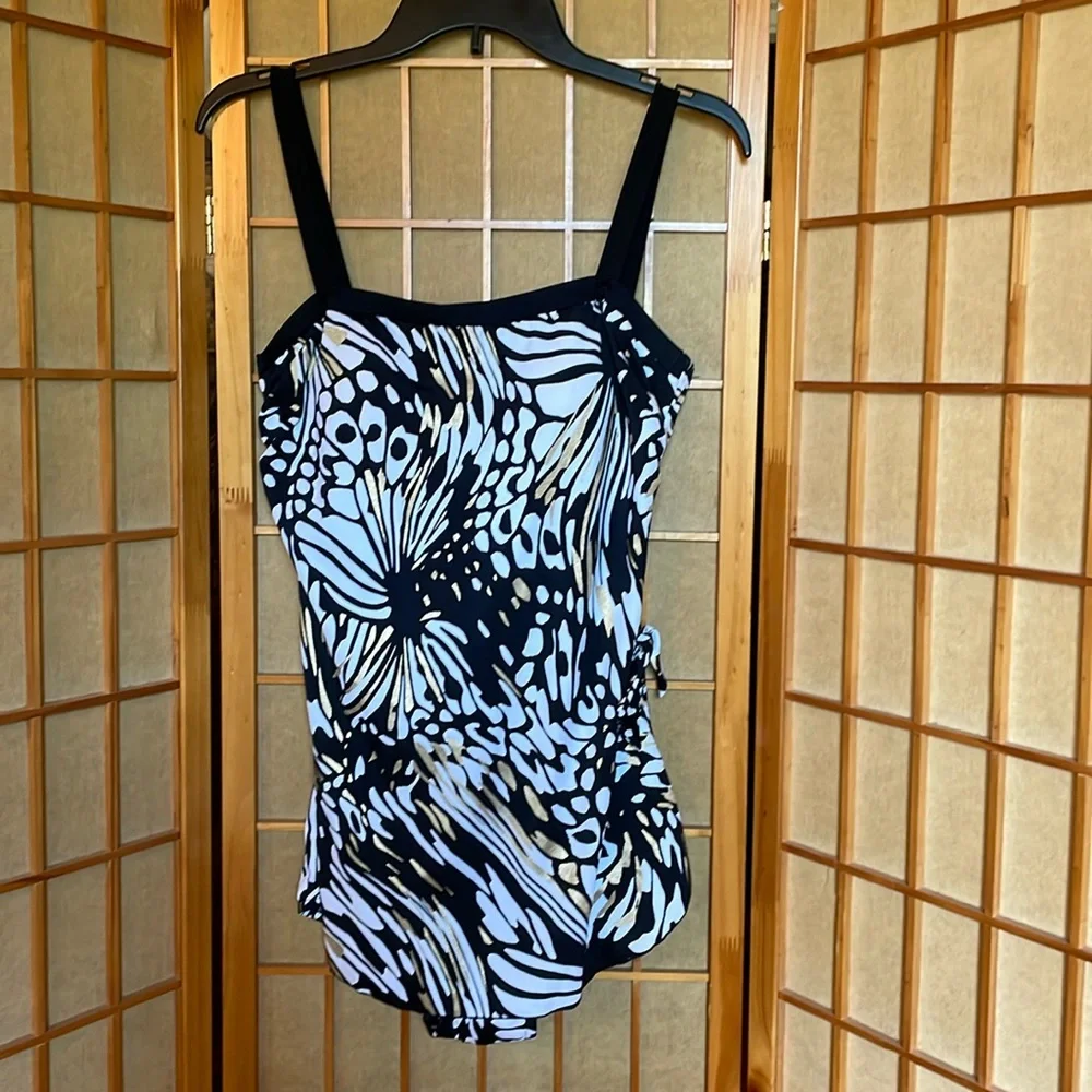 Maxine of Hollywood Swim Suit Sarong One Piece Bathing Suit - Picture 2 of 16